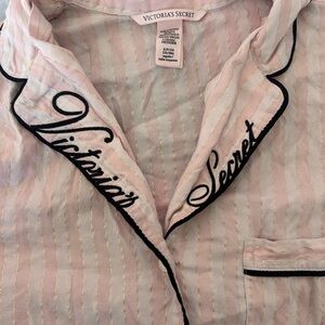 Victoria's Secret Light Pink Striped 2025 fashion show pajama set